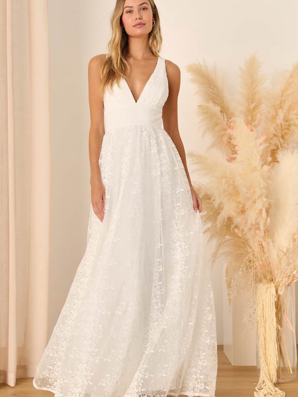 Lulus Sweetest Beloved White Mesh Embroidered Sleeveless Maxi Dress